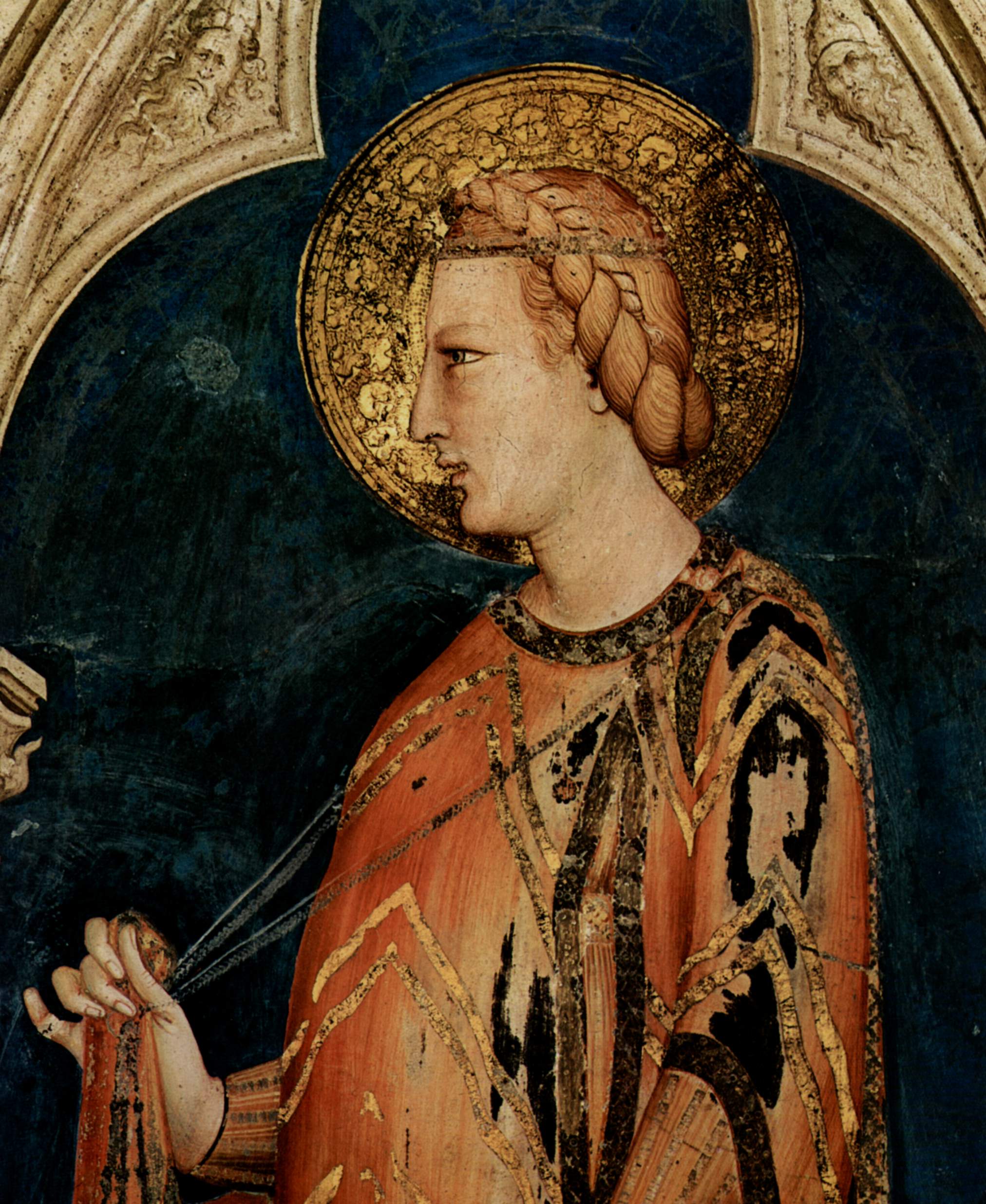 Illustrated portrait of القديسة إليزابيث المجرية, with a soft halo