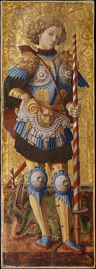 Illustrated portrait of Saint Georges, with a soft halo