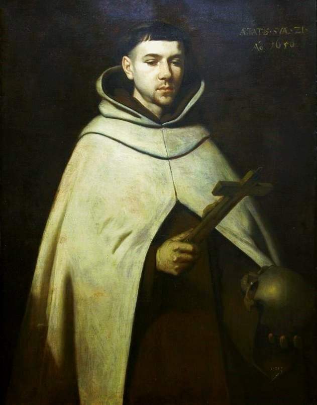 Illustrated portrait of القديس يوحنا الصليب, with a soft halo